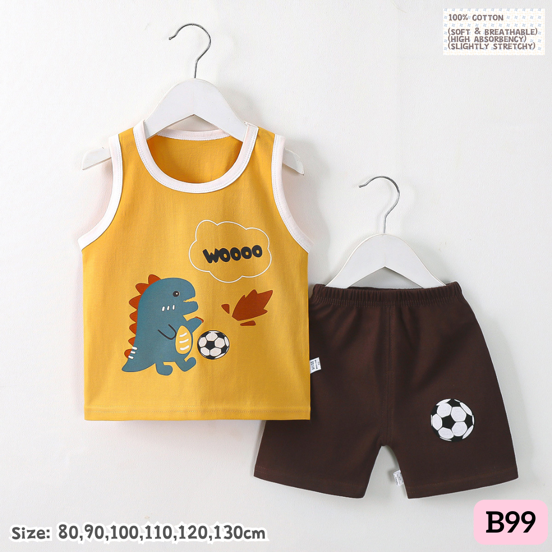 [1-6y] Casual Singlet set [x100 pattern👕]